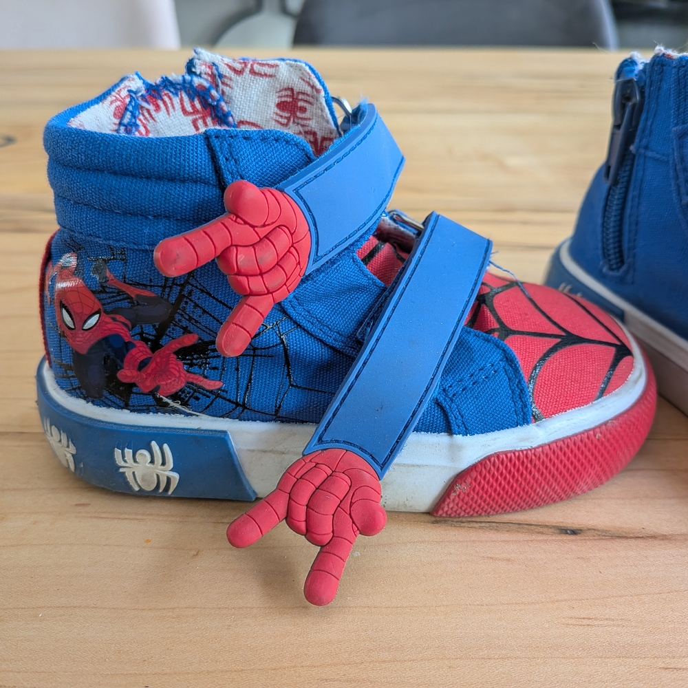 Marvel Blue Red Kids Sneakers with Spider-Man Detail